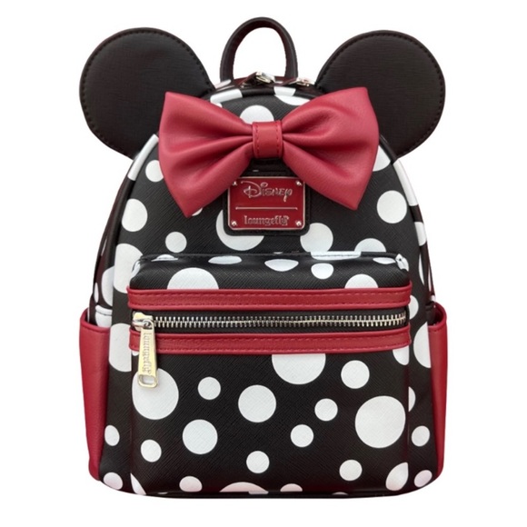 NWT Loungefly Minnie polka dot mini backpack